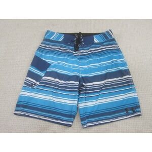 Under Armour Shorts Adult 34 Blue‎ Striped Swim Trunks Swimsuit Board Rec Mens